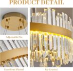 19.7'' Dimmable Modern LED Crystal Chandeliers,Gold Chandelier Light Fixture, 3 ... - Image 5