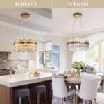19.7'' Dimmable Modern LED Crystal Chandeliers,Gold Chandelier Light Fixture, 3 ... - Image 7