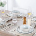 Plates and Bowls Sets for 6 - CJDC-QUELO 18-Piece Stoneware Dinnerware Sets, Cer... - Image 6