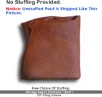 Thgonwid Unstuffed Faux Leather Pouf Cover Handle, Footstool Ottoman Storage Sol... - Image 6