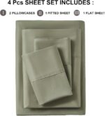 PURE ERA Sheet Set 800 Thread Count Long Staple Cotton Sateen Silky Soft Luxurio... - Image 7