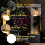 39.8" H Large Modern Indoor Water Fountains Floor Standing Waterfall Fountain fo... - Image 5