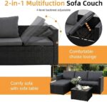 Shintenchi 4 Pieces Patio Furniture Sets, Outdoor Sofa Patio Sectional Sets All ... - Image 3