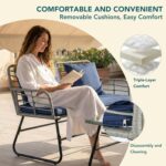 DUMOS Outdoor 4 Piece Patio Furniture Set, Wicker Patio Set with Thick Sandwich ... - Image 4