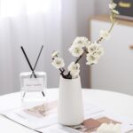 Bright White Vase - 6“ White Ceramic Flower vase, Boho Vases for Pampas Grass, M... - Image 4