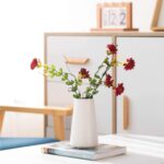 Bright White Vase - 6“ White Ceramic Flower vase, Boho Vases for Pampas Grass, M... - Image 7