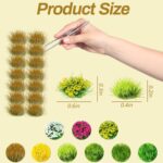 Potanro 126pcs Static Grass Tufts and Miniature Flowers Cluster for Crafts,Diora... - Image 3