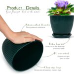 Plant Pots Indoor with Saucers & Drainage - 6 Pack Flower Pots - Plastic Planter... - Image 6