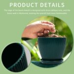 Plant Pots Indoor with Saucers & Drainage - 6 Pack Flower Pots - Plastic Planter... - Image 9
