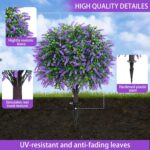 Yangrass Artificial Lavender Topiary Ball Trees with Ground Spike, Set of 2 UV R... - Image 8