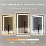 USHOWER LED Bathroom Mirror 28x36 Inch Tempered Glass - Frameless LED Backlit Li... - Image 3