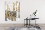 Yihui Arts Modern Abstract Skyline Canvas Wall Artwork with Gold Foil Hand Paint... - Image 5