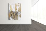 Yihui Arts Modern Abstract Skyline Canvas Wall Artwork with Gold Foil Hand Paint... - Image 6