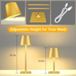 Yogaret 2 Pack Gold Rechargeable Table Lamps,Cordless Lamp with 6000mAh Battery ... - Image 5
