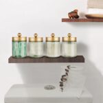 Amolliar Sage Green Apothecary Glass Jar With Metal Lid & Stickers, Bathroom Qti... - Image 5