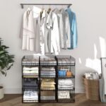 4 Pack Closet Organizers and Storage Shelves for Clothes, 4 Tier Stackable Close... - Image 4