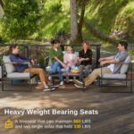 EAST OAK Courtyard Patio Furniture Set, 4-Piece Outdoor Patio Set with Sofa, Rem... - Image 3