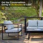 EAST OAK Courtyard Patio Furniture Set, 4-Piece Outdoor Patio Set with Sofa, Rem... - Image 6