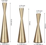 Vixdonos Brass Gold Taper Candlestick Holders Metal Candle Holders Set of 3 Tabl... - Image 3