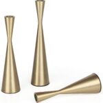 Vixdonos Brass Gold Taper Candlestick Holders Metal Candle Holders Set of 3 Tabl... - Image 4