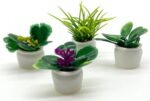 Art&Beauty 8Pcs Tiny Miniature Potted Plant Set Artificial Flower Pot Simulation... - Image 3