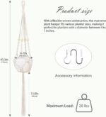 2 pcs Macrame Plant Hanger Indoor – Heavy Cotton Rope Supports Up to 20 lbs – De... - Image 4