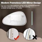Niccy Irregular LED Bathroom Mirror, 30"x48" Asymmetrical Backlit Vanity Wall Mi... - Image 3