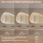 Niccy Irregular LED Bathroom Mirror, 30"x48" Asymmetrical Backlit Vanity Wall Mi... - Image 5