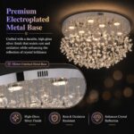 Luxury Flower Crystal Ceiling Light with Remote and APP Control, 24” Flush Mount... - Image 5