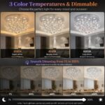 Luxury Flower Crystal Ceiling Light with Remote and APP Control, 24” Flush Mount... - Image 6