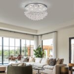 Luxury Flower Crystal Ceiling Light with Remote and APP Control, 24” Flush Mount... - Image 9