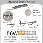 Black Modern Chandelier for Dining Room,Creative Modern Led Pendant Light for Ki... - Image 5
