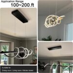Black Modern Chandelier for Dining Room,Creative Modern Led Pendant Light for Ki... - Image 7