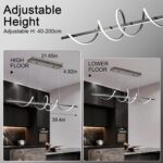Black Modern Chandelier for Dining Room,Creative Modern Led Pendant Light for Ki... - Image 8