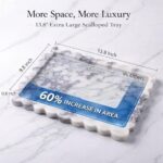 14" x 10" Large Genuine Calacatta Viola Scalloped Marble Tray, Pre-Sealed for St... - Image 3