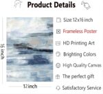 3 Pcs Navy Blue Abstract Canvas Wall Art Modern Minimalist Neutral White Blue an... - Image 8