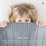 RECYCO Cable Knit Light Grey Throw Blanket Twin Size for Couch, Super Soft Warm ... - Image 6