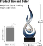 Modern Abstract Art Table Decoration,Resin Flame Statue Modern Blue Centerpiece ... - Image 3