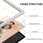 YiPinYin 4x6'' Silver Metal Picture Frame 2 Pack,Elegant Beaded Real Glass Frame... - Image 5