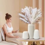 Ceramic Vases Set of 3-White Vase for Modern Home Decor, Flower Vases for Aesthe... - Image 3