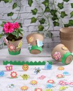 Ayfjovs Garden Paper Pot Craft Kit 15 Pack Flower Plant Spring Craft with 105 PC... - Image 8
