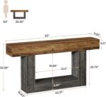 Tribesigns 63-Inch Long Console Table, 2-Tier Entryway Table Sofa Table with Sto... - Image 3