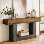Tribesigns 63-Inch Long Console Table, 2-Tier Entryway Table Sofa Table with Sto... - Image 4