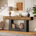 Tribesigns 63-Inch Long Console Table, 2-Tier Entryway Table Sofa Table with Sto... - Image 5