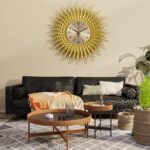 Modern Large Wall Clock Decorative Metal Mid Century Wall Clocks, Gold Big Silen... - Image 4