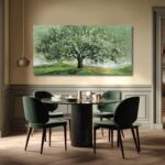 Hue7Art Large Tree Nature Wall Art Depicting a Quiet Meadow and Spreading Branch... - Image 7