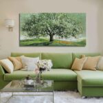 Hue7Art Large Tree Nature Wall Art Depicting a Quiet Meadow and Spreading Branch... - Image 8