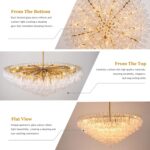 Gold Crystal Chandelier, 48" Modern Luxury Round Glass Crystal 10-Tier Chandelie... - Image 6