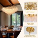 Gold Crystal Chandelier, 48" Modern Luxury Round Glass Crystal 10-Tier Chandelie... - Image 7