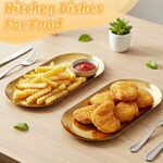 10PCS Stainless Steel Serving Tray Set 7 Inch Gold Decorative Tray Oval Storage ... - Image 4